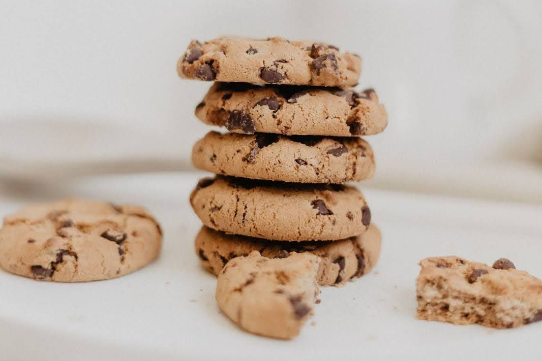 stack of chocolate chip cookies