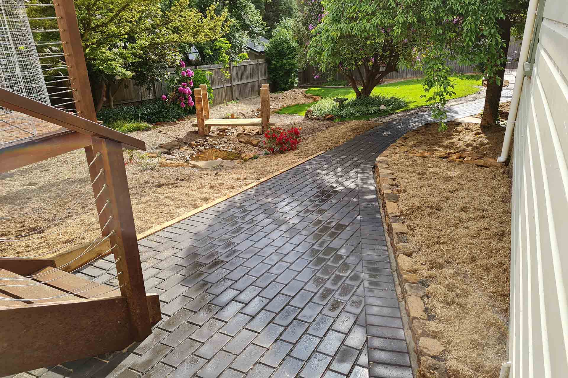 Garden paved footpath