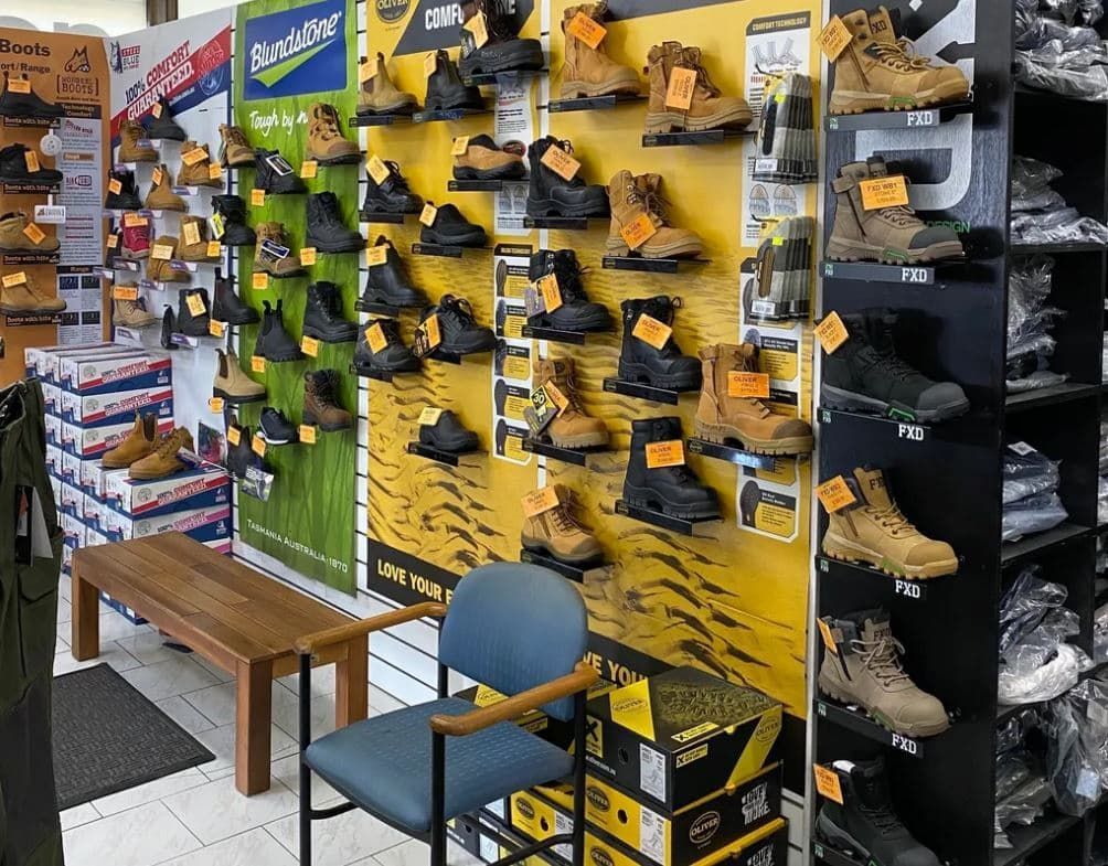 Lots Of Different Types Of Shoes — Coffs Disposals, Workwear, Safety & Boot Centre in Coffs Harbour, NSW