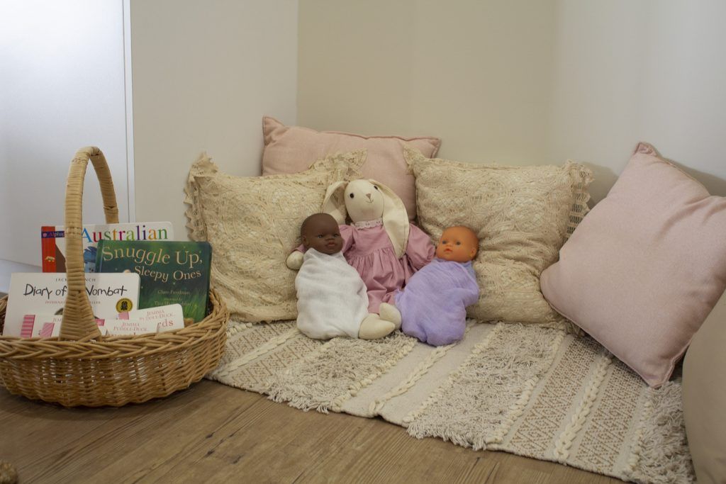 Reading corner. Childcare, kindy, Montessori, Gold Coast, Warwick, Jindabyne.