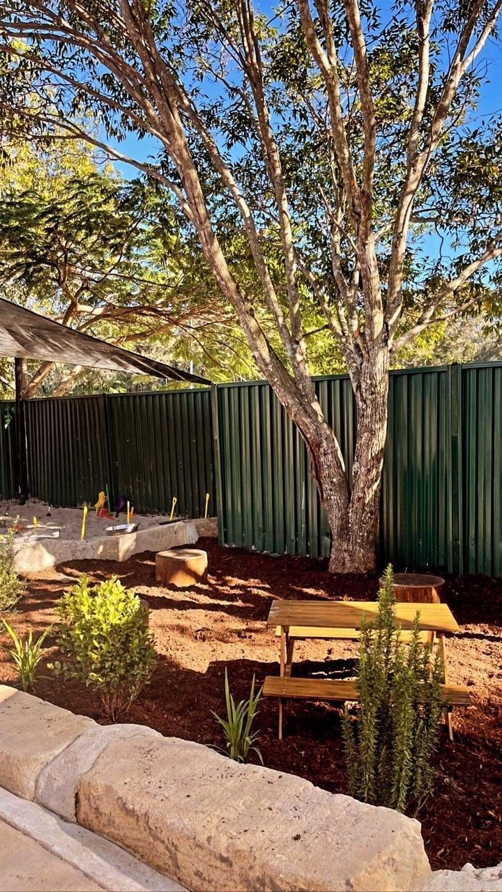 Sand pit. Garden. Childcare, Montessori, Gold Coast, Warwick, Jindabyne.