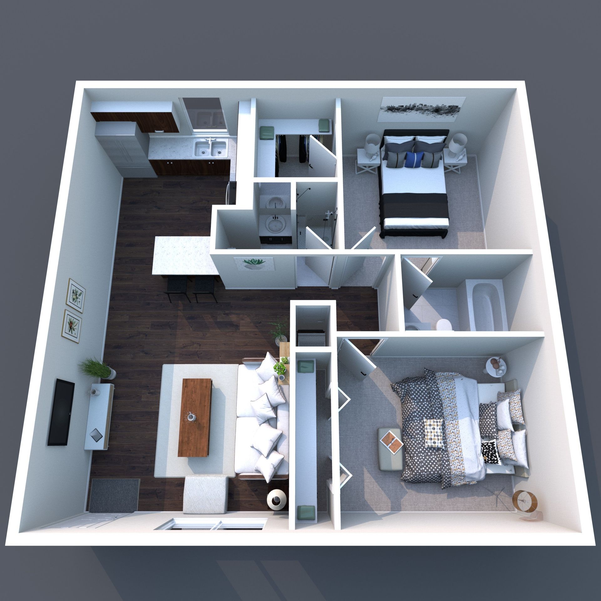 floorplan 1 bed 3d
