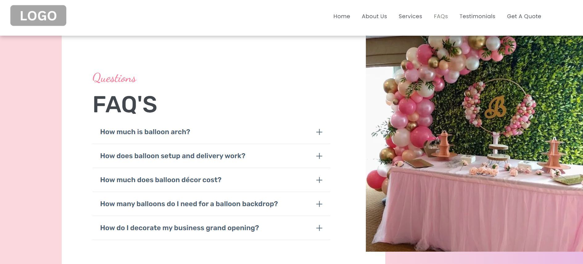 New Website Template - Cotton Candy - FAQ