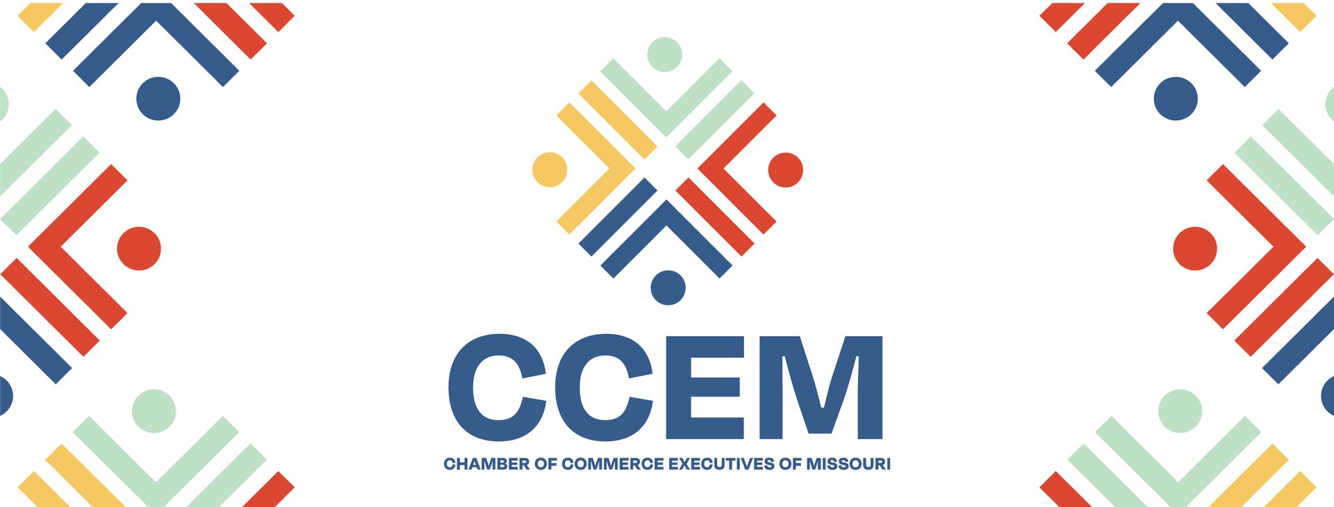 Logo of CCE, composed of geometric shapes in various colors, with text at the bottom.