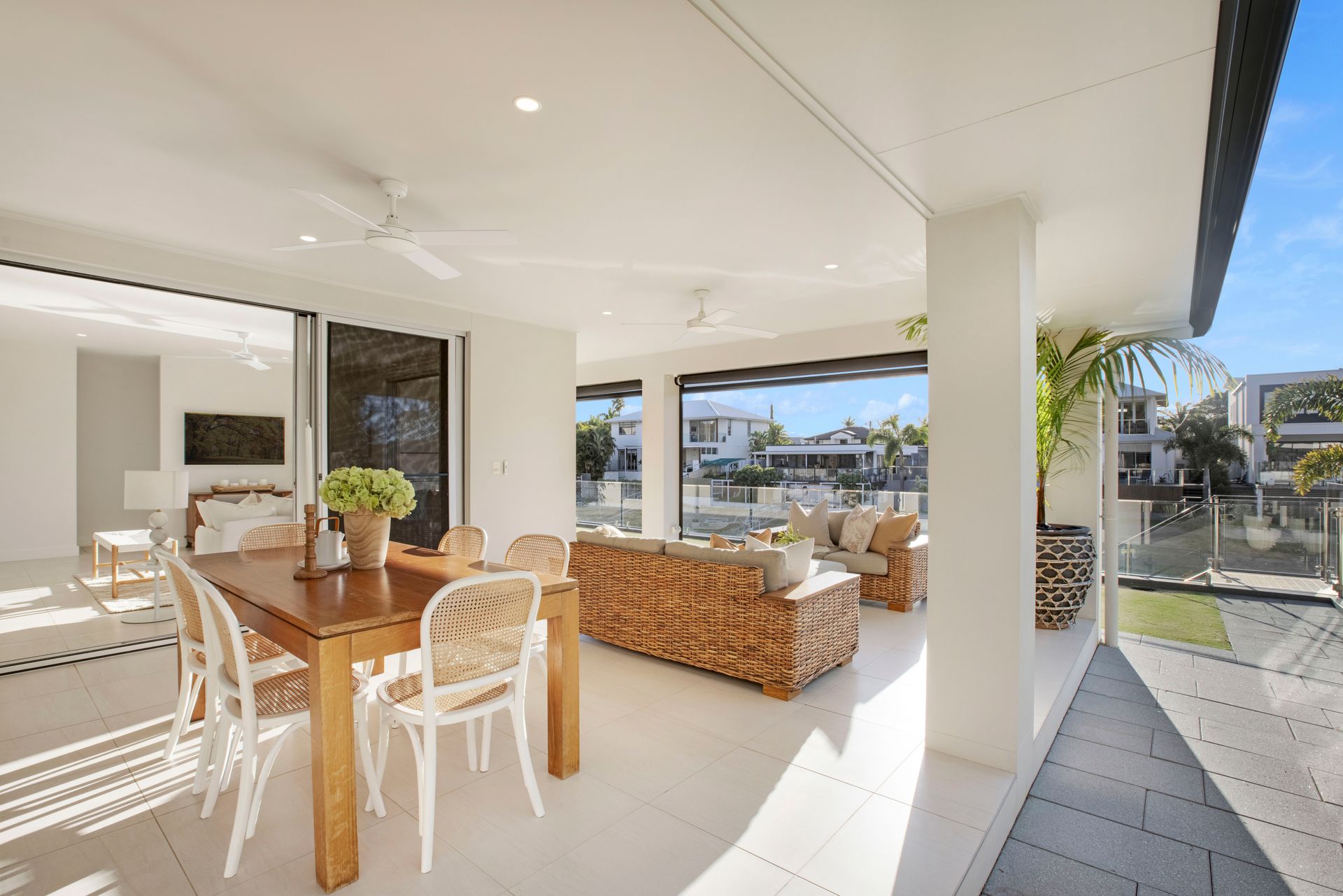 A Patio With a Table and Chairs — Michael Duncan Constructions Pty Ltd in Burleigh Heads, QLD