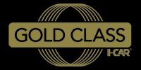 A gold class i car logo on a black background.