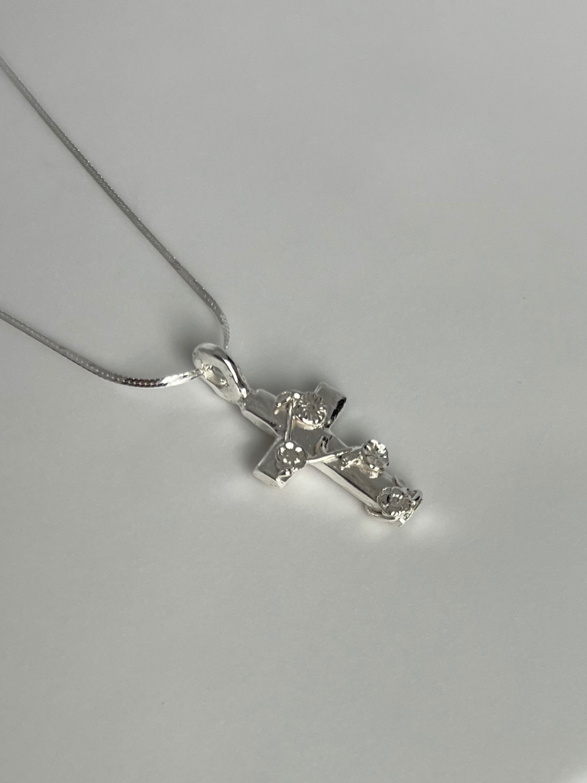 Wildflower Cross, Wild Sunflower Silver Handmade Jewelry