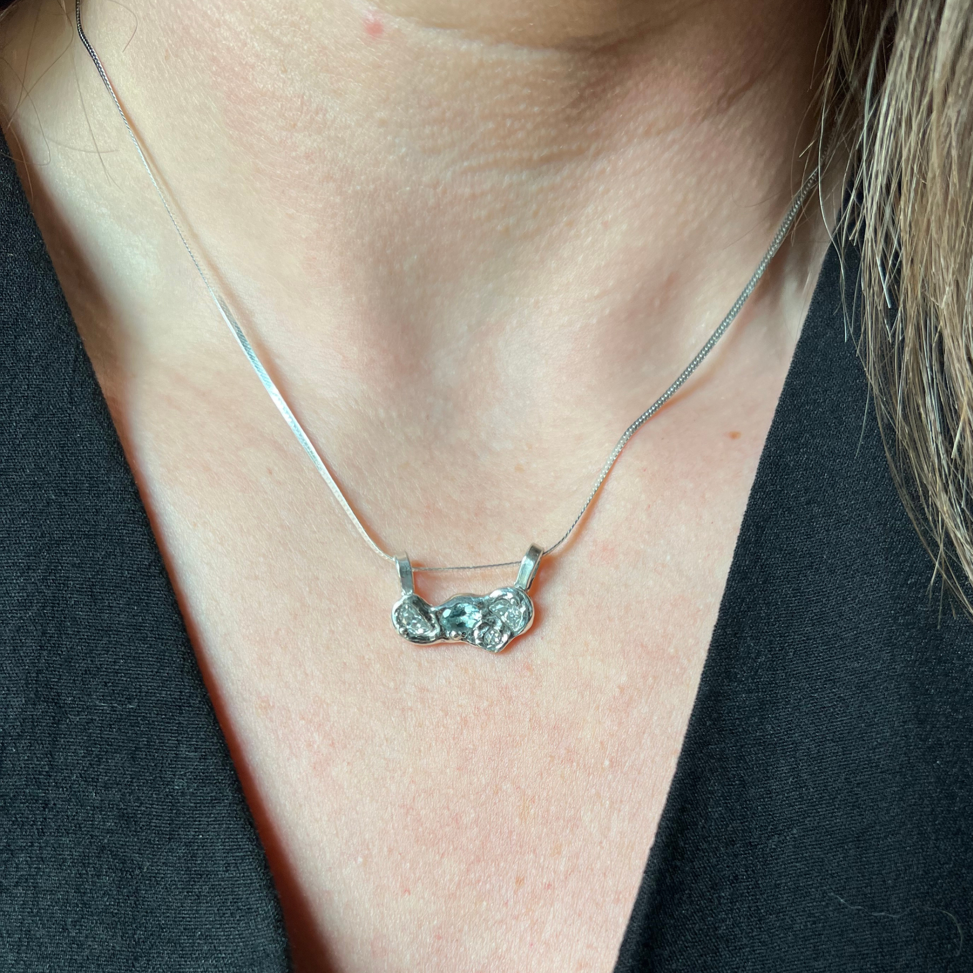 Wild Sunflower Silver Herringbone Chain