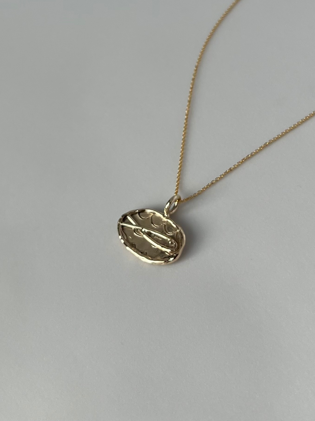 Wild Sunflower Silver 10K gold Gold Fish Charm