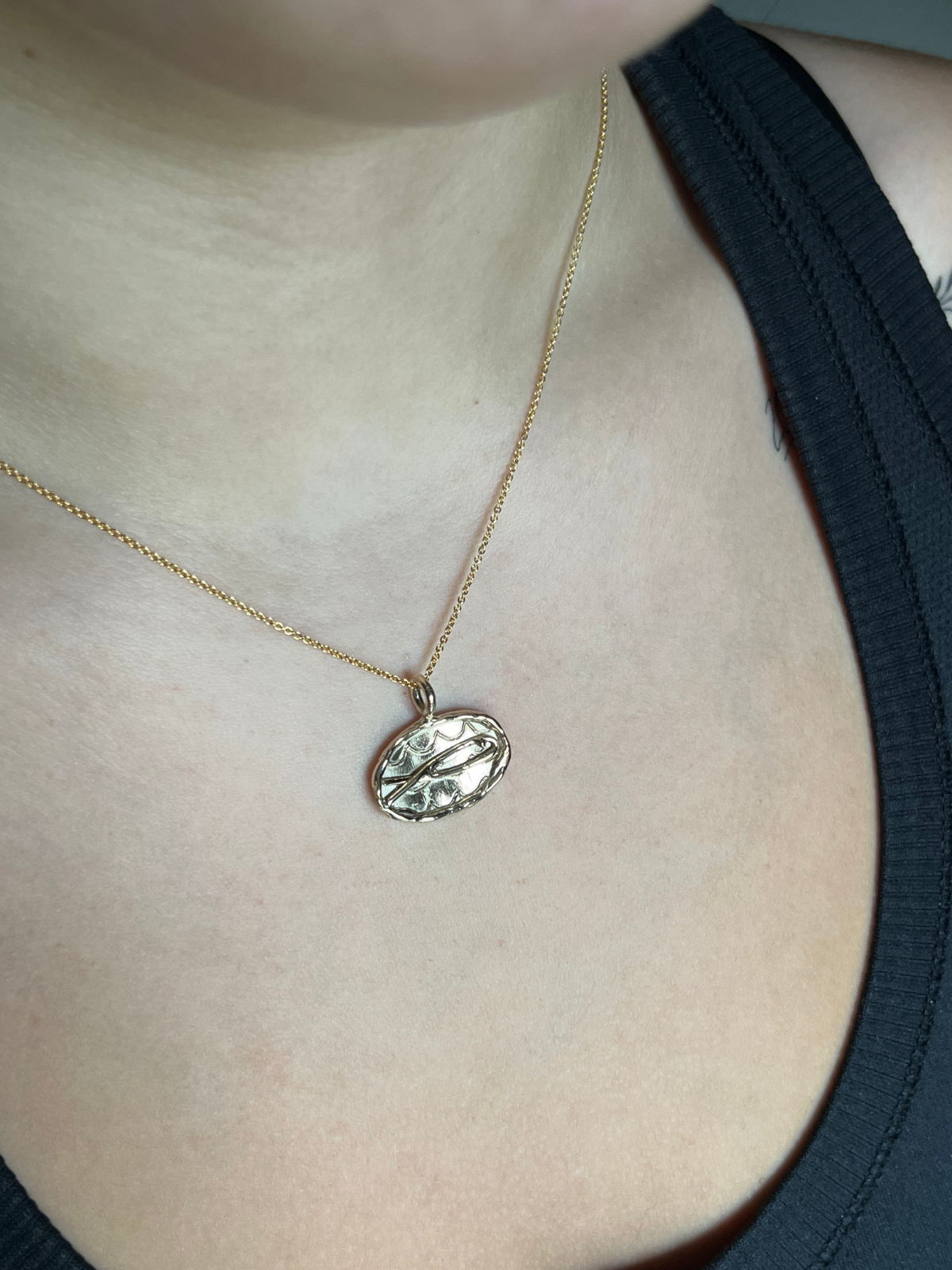 Wild Sunflower Silver 10K gold Gold Fish Charm