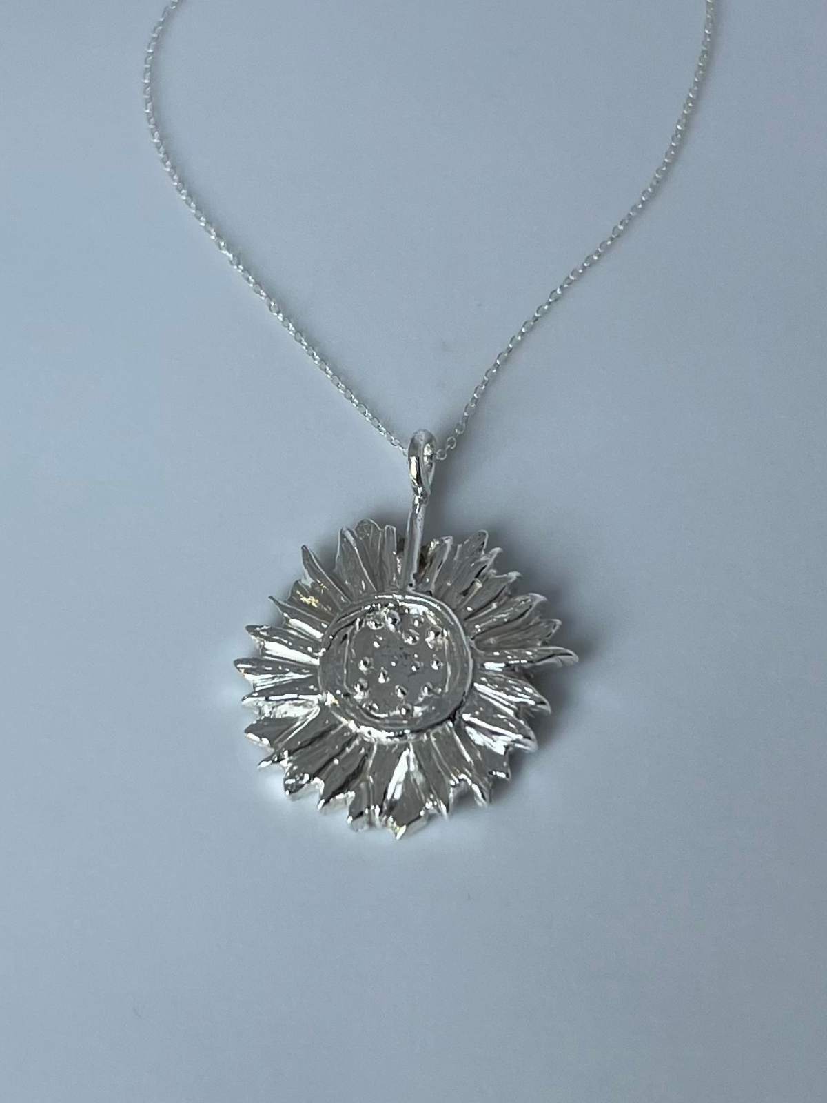 Wild Sunflower Silver Sterling Silver Journey Sunflower Pendant