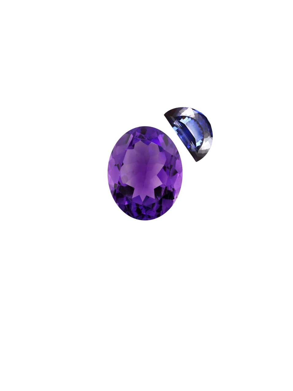Amethyst and Sapphire for Gathered Light Pendant