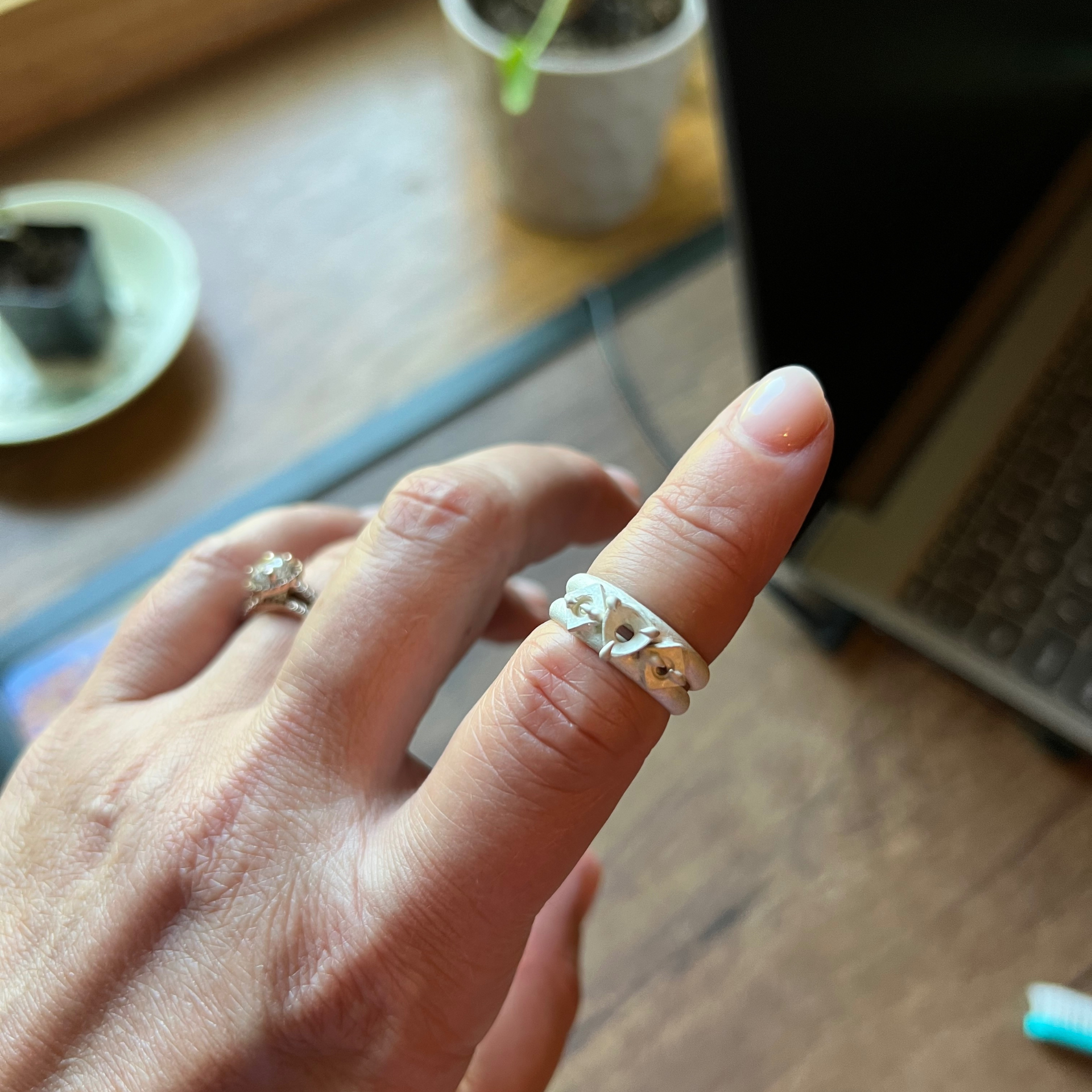 Custom Ring after lost wax casting Wild Sunflower Silver Handmade Jewelry