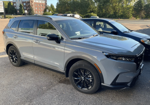 Gray Honda CR-V SUV parked outdoors in a parking lot