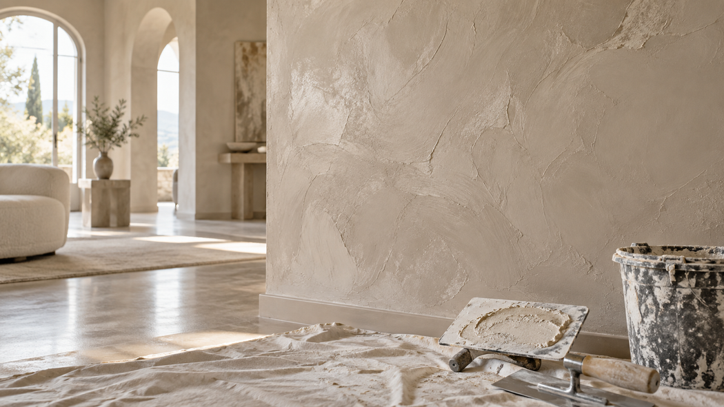 Interno luminoso di un negozio di fiori con pannelli gialli sul soffitto, vetrine e mazzi di fiori su un pavimento piastrellato.