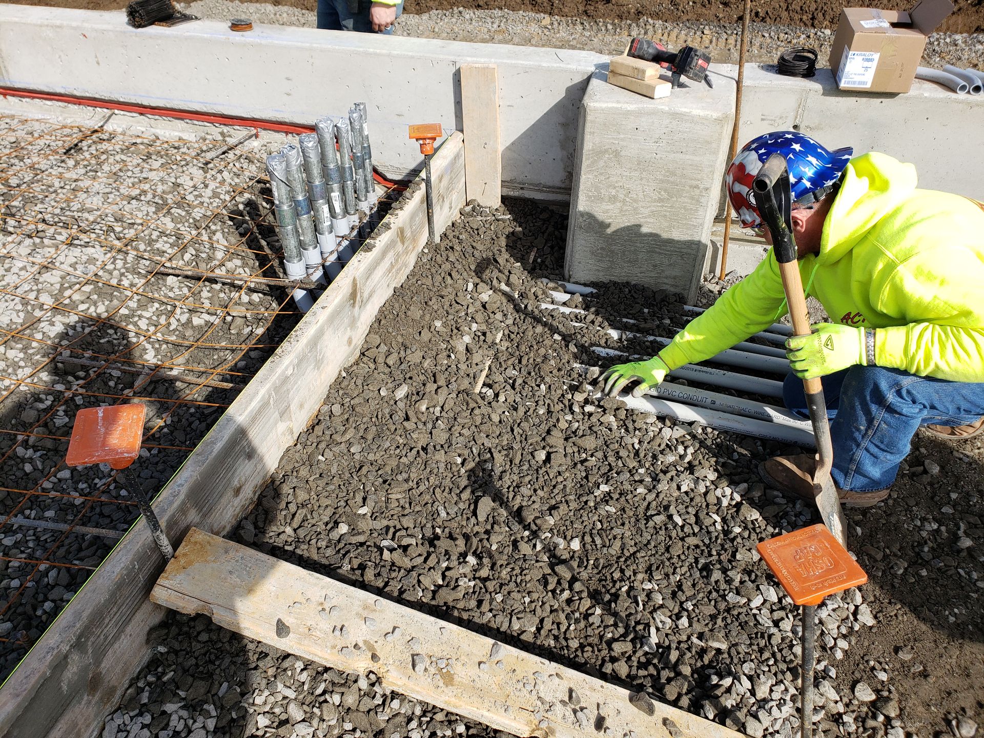 Conduit runs on an industrial jobsite
