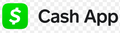 Cash App logo: Green square with white dollar sign next to 