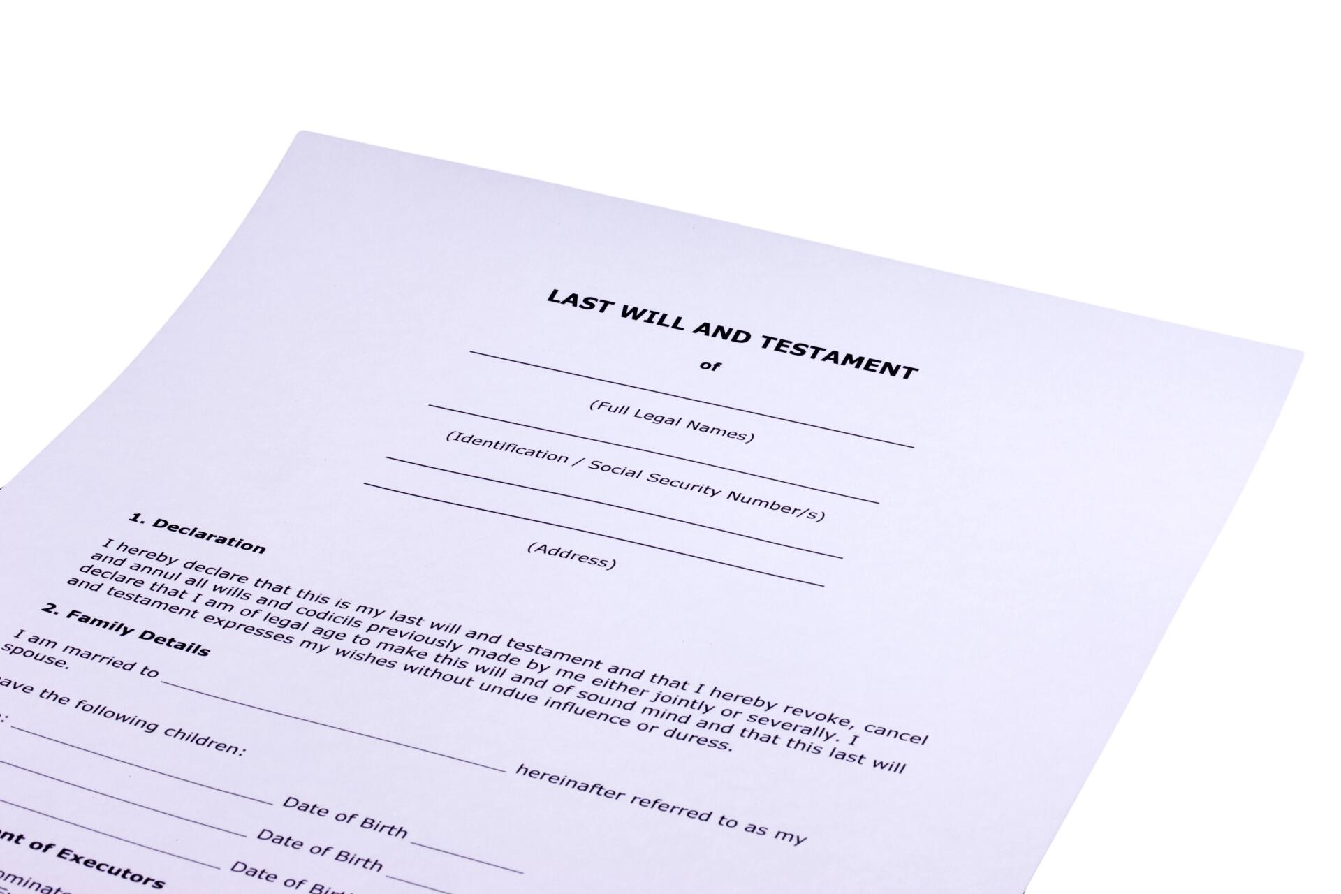 A white document titled