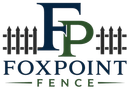 Foxpoint Fence Logo with FP Lettermark, Fence Graphic, and Company Name in Fox Point, WI