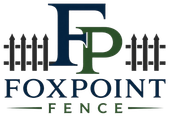 Foxpoint Fence Logo with FP Lettermark, Fence Graphic, and Company Name in Fox Point, WI