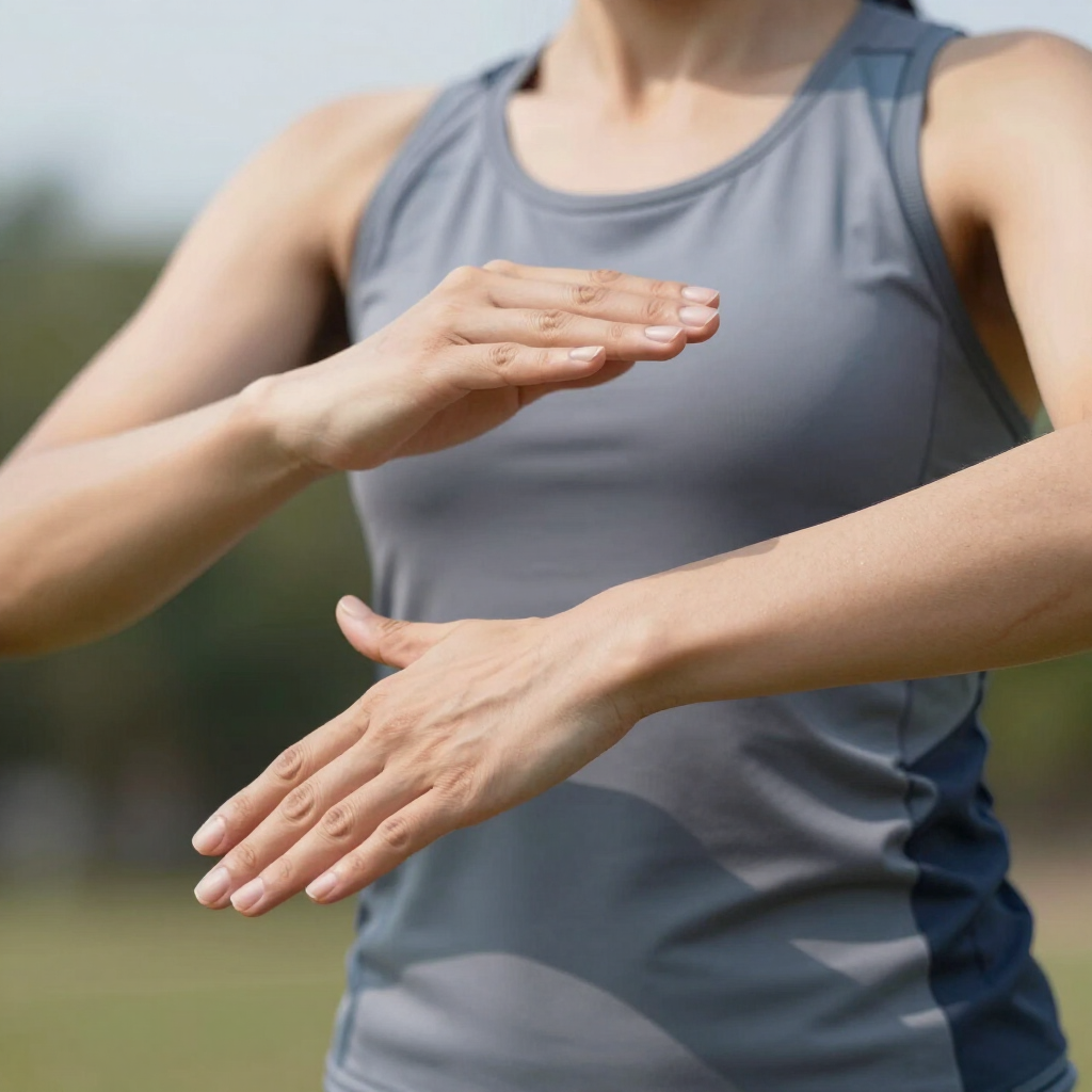 Guided outdoor movement close-up