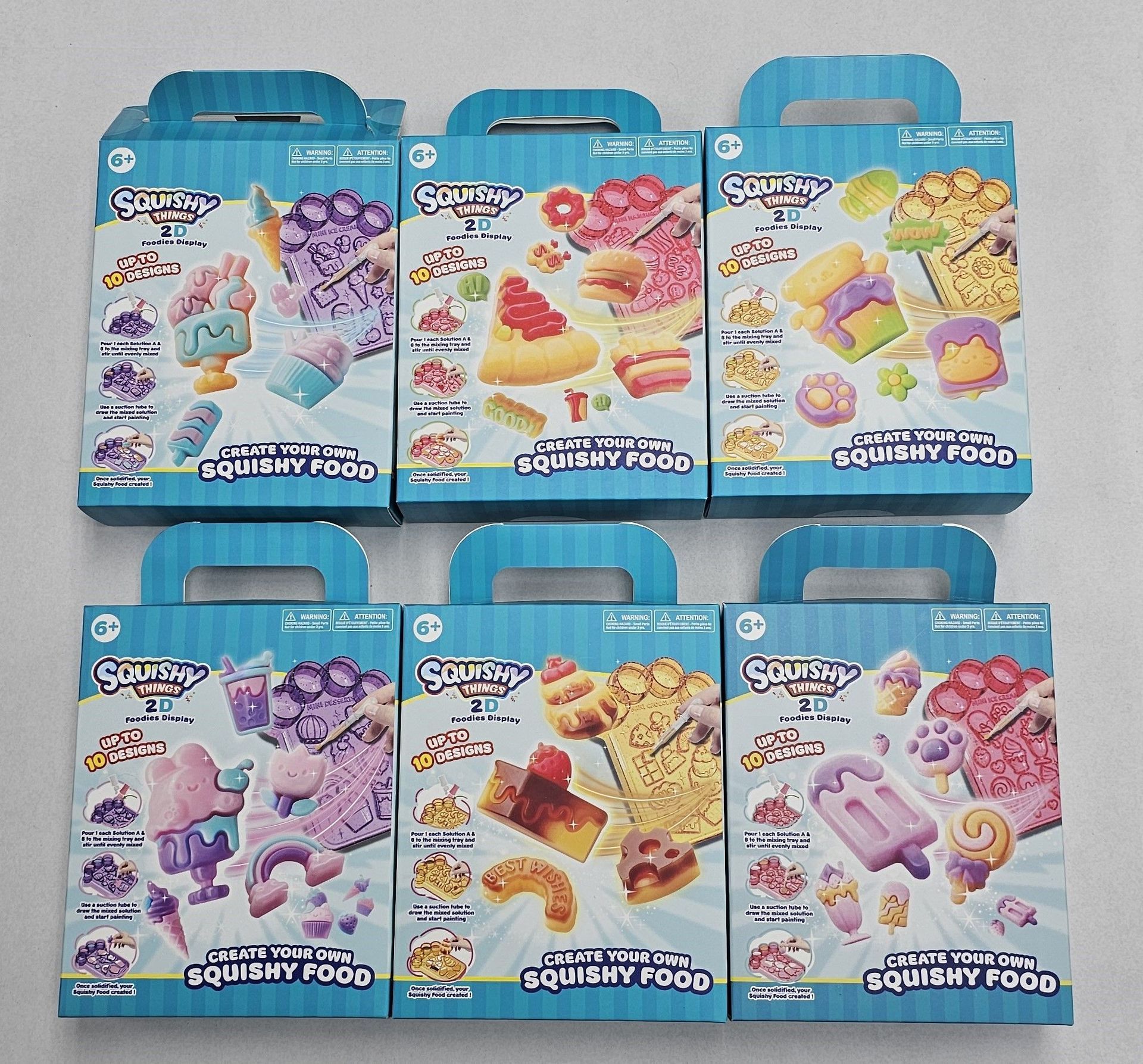 SQUISHY THINGS 2D FOODIES DISPLAY - 6 ASST
