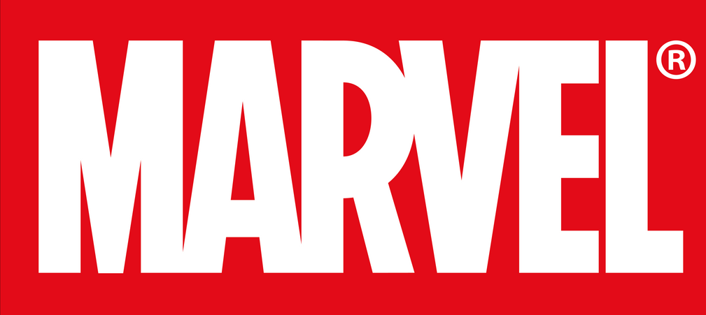 Marvel logo in white text on a red background. The Registered trademark symbol is at the upper-right corner.