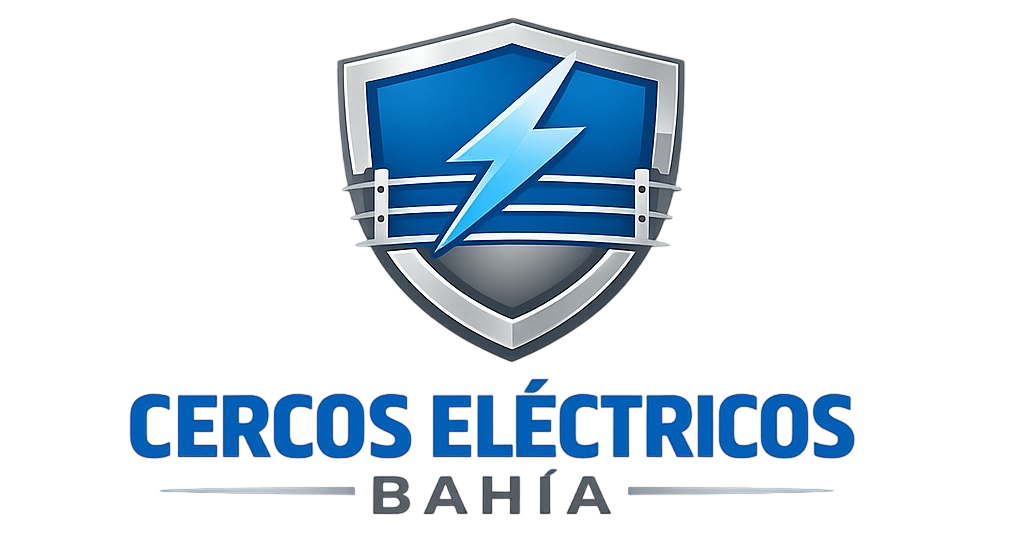 Logo for Cerco Electricos Bahia: Shield with blue lightning bolt inside, text 