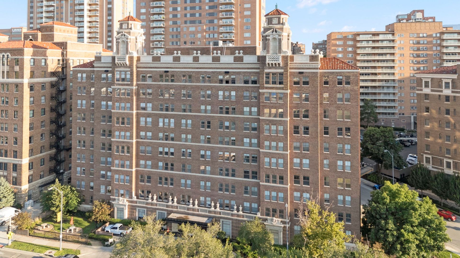 Residential apartment exterior showcasing The Majestic on the Plaza, Kansas City