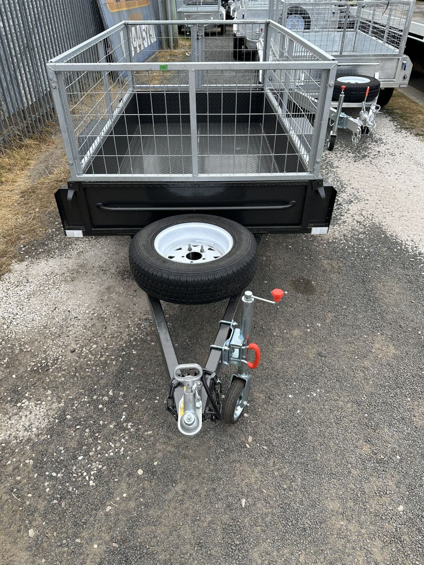 Small Utility Trailer with Metal Mesh Sides