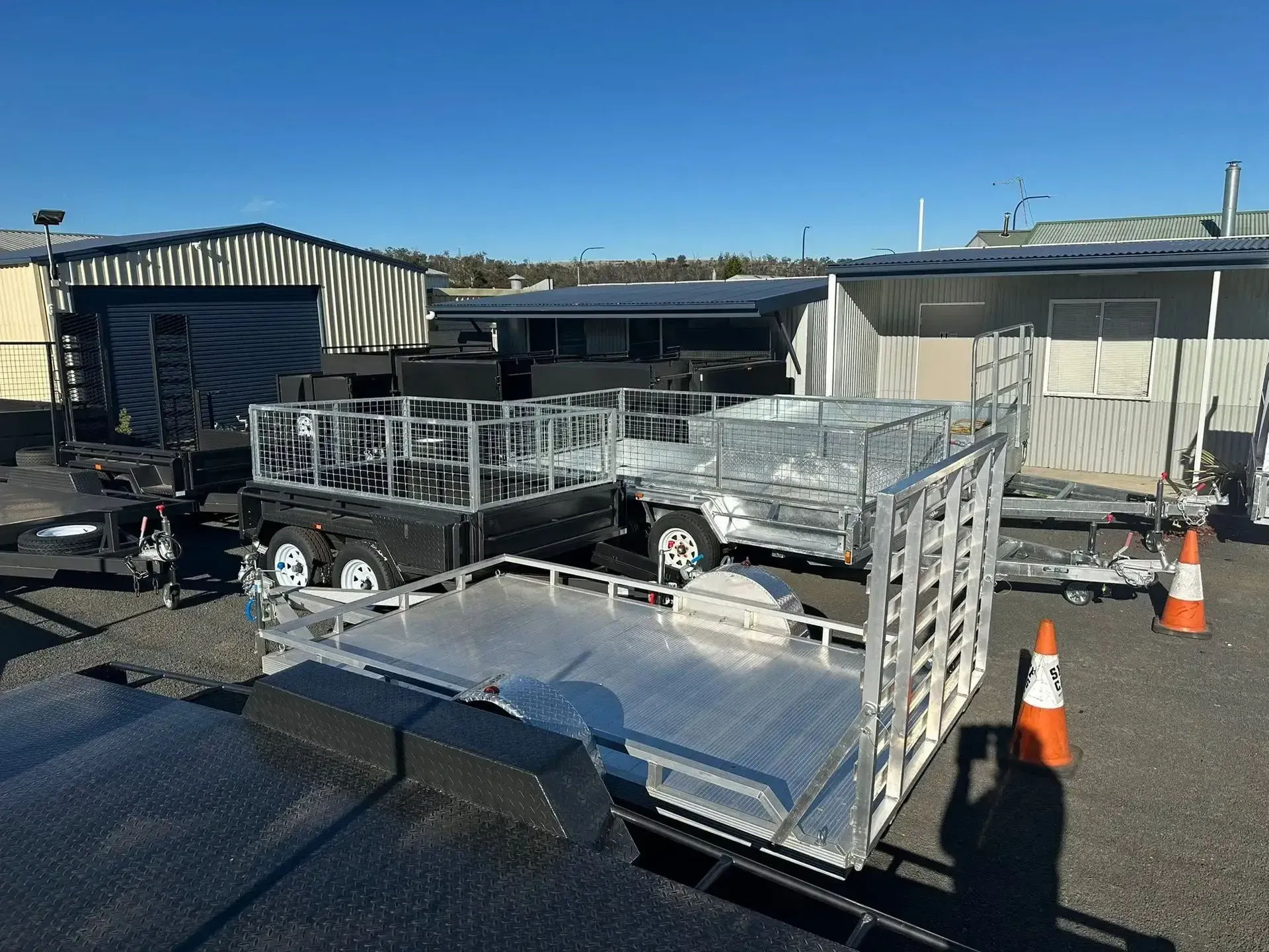 Cargo Trailer and Utility Carts on a Sunny Rooftop — Connect Trailers and Towing Pty Ltd In Prospect Vale, TAS