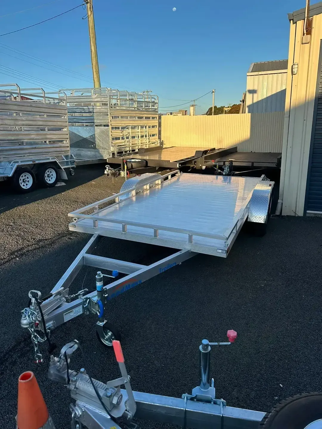 Utility Trailer Loaded With a White Folded Platform — Connect Trailers and Towing Pty Ltd In Prospect Vale, TAS