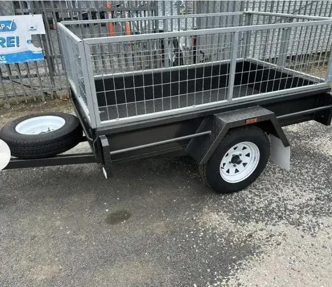 Black Utility Trailer With White Wheel — Connect Trailers and Towing Pty Ltd In Prospect Vale, TAS