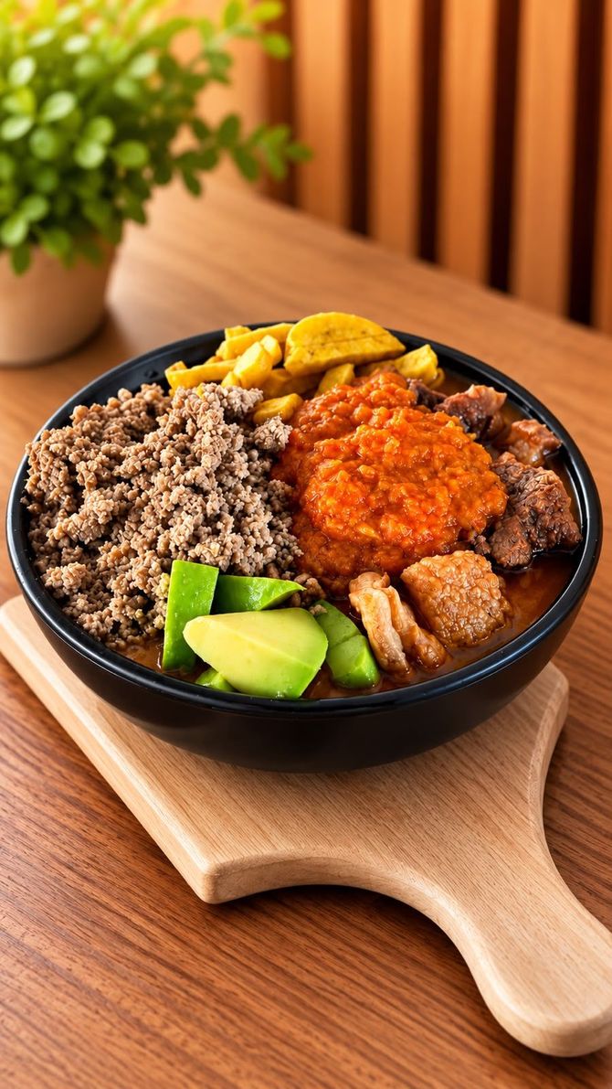 Cacerola de barro con estofado de frijoles negros, tomates, ajo, hierbas y maíz sobre una mesa rústica.