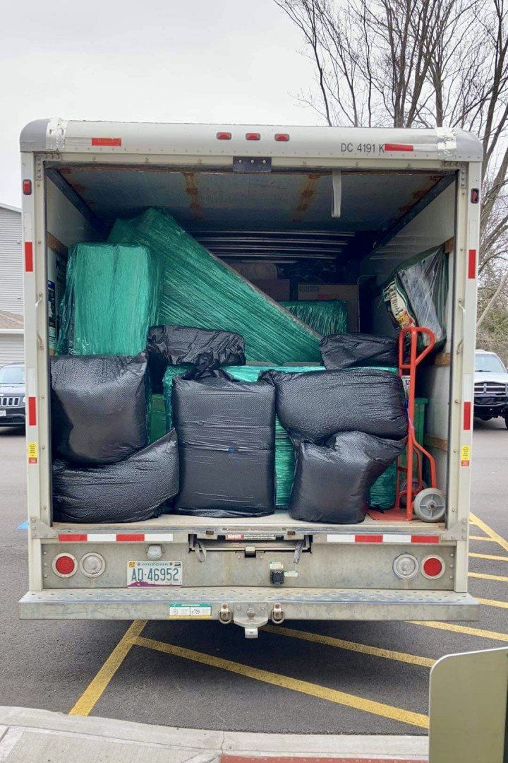 Packed furnitures in truck