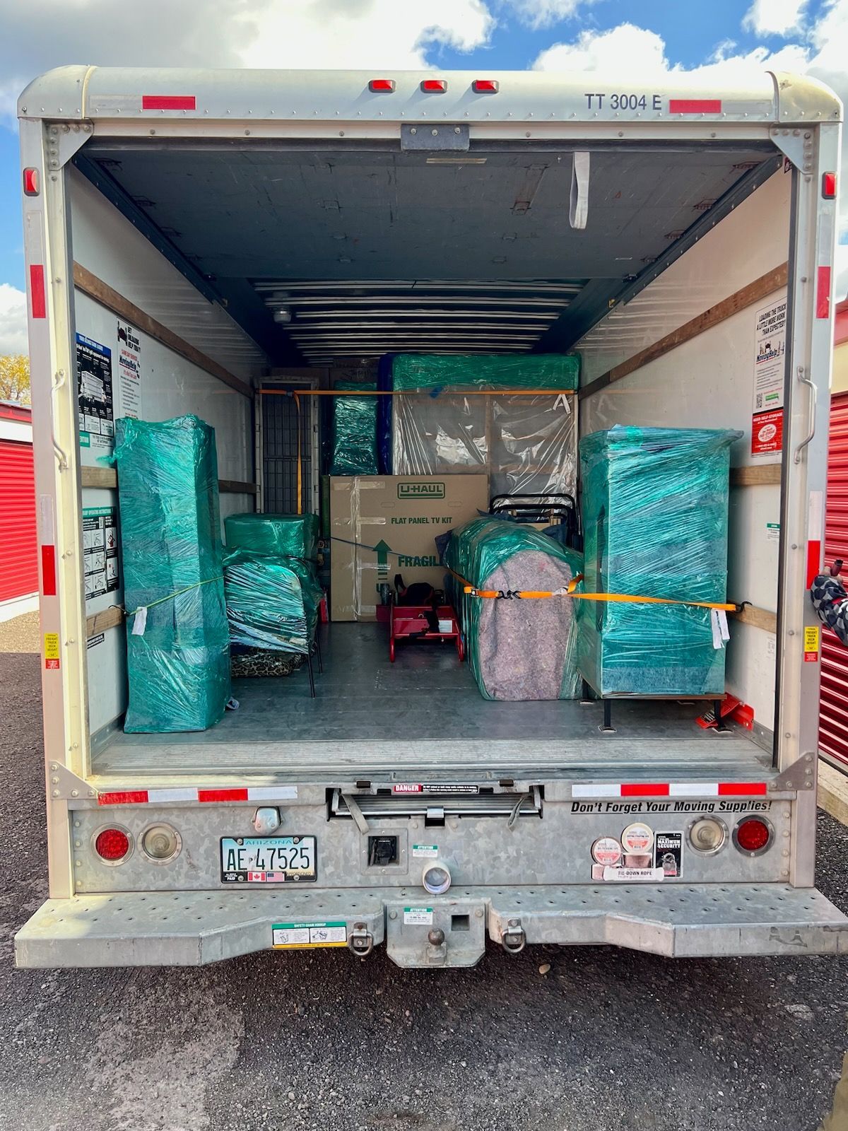 Packed furnitures in truck
