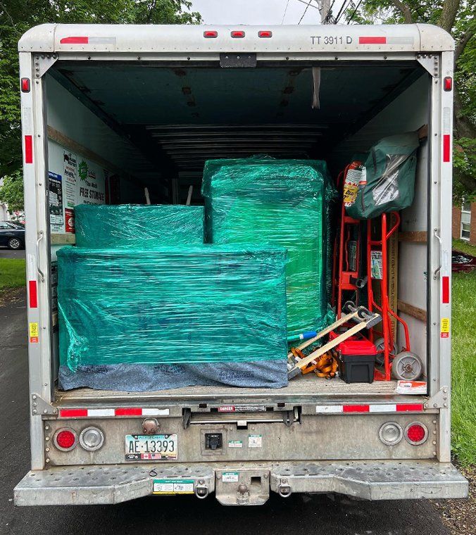 Packed items in truck