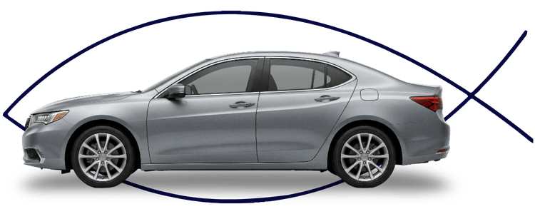 Acura sedan side profile on clean white background