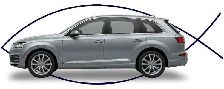 Audi SUV side profile on clean white background