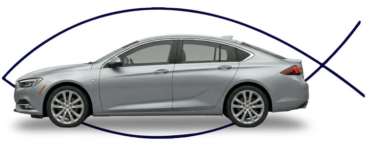 Buick sedan side profile on clean white background