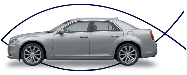 Chrysler sedan side profile on clean white background