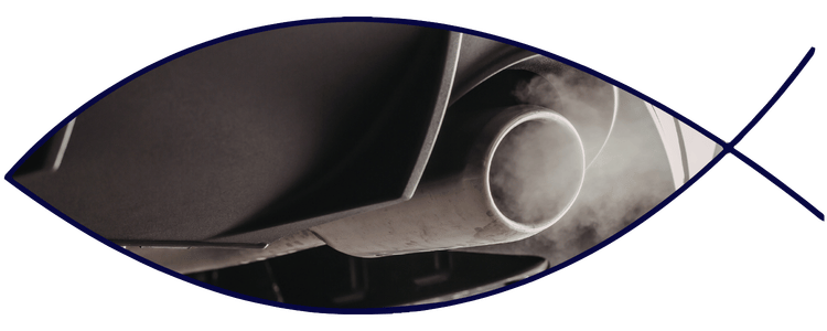 Vehicle exhaust pipe emitting emissions