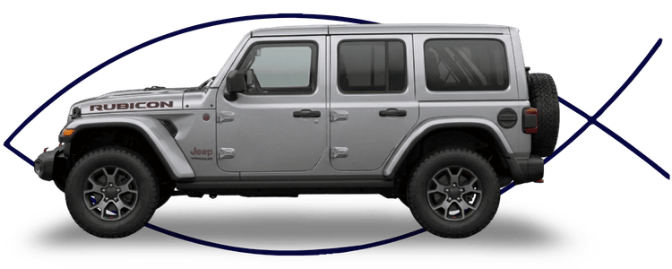 Jeep Wrangler SUV side profile on clean white background