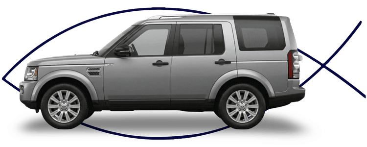 Land Rover SUV side profile on clean white background