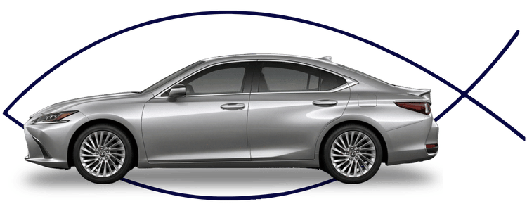 Lexus sedan side profile on clean white background