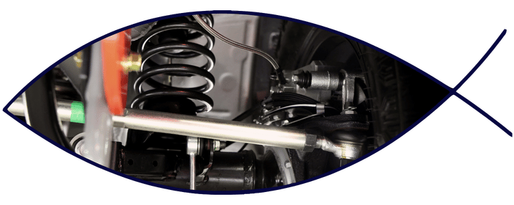 Shock absorber and suspension components close-up