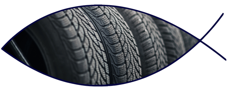 Tire tread close-up showing wear and condition