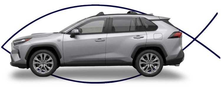 Toyota SUV side profile on clean white background