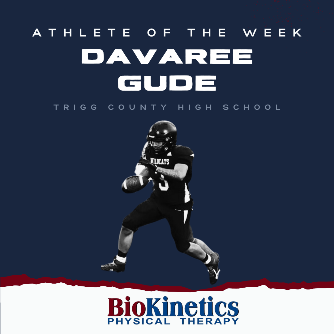 Our male AOW is Davaree Gude from Trigg County High School. He had 27 carries for 346 yards and 4 touchdowns in the win over Fort Campbell.  Congratulations Davaree!