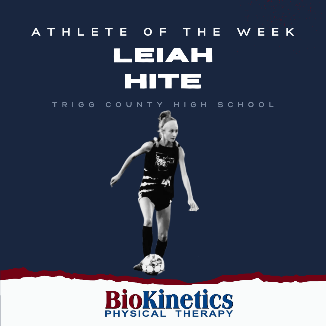 Our female AOW is Leiah Hite from Trigg County High School. She had 9 goals and 5 assists in the wins over Fort Campbell, Logan Co, and Graves Co.  Congratulations Leiah!